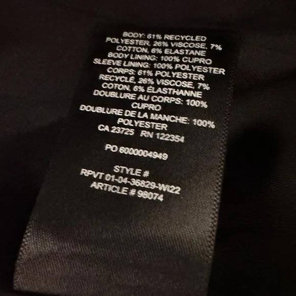 Aritzia Babaton Kleos Blazer Lined Single Breasted Notch Lapel SM Black Vented - Picture 12 of 12